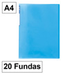 Carpeta Fundas Plus A4 20f Tras.azul