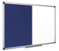 Pizarra Doble Uso 45x60cm Tapizado Azul / Blanco Marco Aluminio Maya