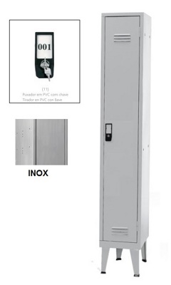 Taquillas Inox Simples 1 Puerta 1900x300x500 mm Estándar