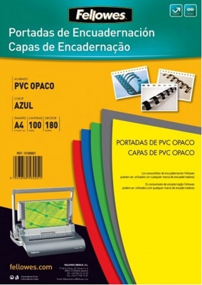 Tapas Encuadernación Pvc Opaco Azul A4 180 Microns 100 Hojas Fellows