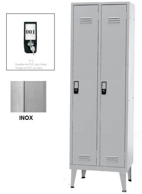 Taquillas Inox Doble 2 Puertas 1700x600x400 mm Estándar
