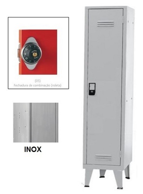 Taquillas Inox Indústria Sucios 1 Puerta 1900x450x500mm Combinación Ruleta