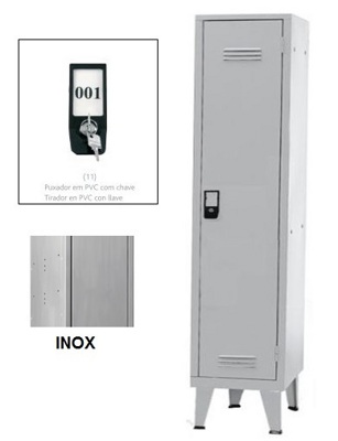 Taquillas Inox Indústria Sucios 1 Puertas 1900x450x500mm Estándar