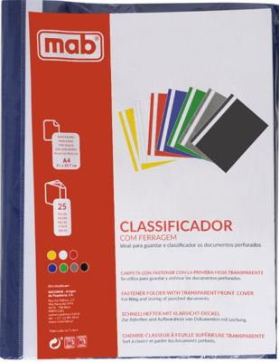 Clasificadores C/ Fastener Azul A4 150 Microns