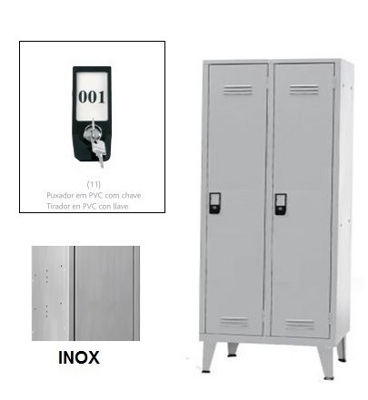 Taquillas Inox Indústria Sucios 2 Puertas 1900x900x500mm Estándar