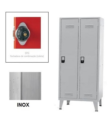 Taquillas Inox Indústria Sucios 2 Puertas1900x900x500mm Combinación Ruleta