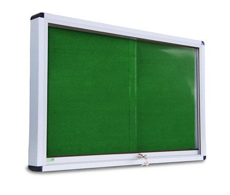 Vitrinas Anuncios Viso 120x250cm Fondo Tapizado En Textil Verde