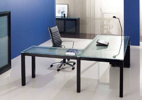 Mesa de Oficina 1600x800x750mm Cristal Edaj C/ Alargue