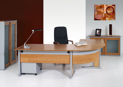 Mesas de Oficina 1800x800x760mm C/ Canto e Alargue Aura