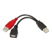 Cable USB 2.0 + Alim., Tipo A/m + a Alim./m-a/h, 15 cm