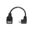 Cable USB 2.0 Otg ángulo, Tipo Mini B / M-a / H, 15CM