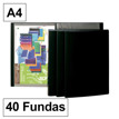 Carpeta Fundas Plus A4 40f Negro