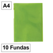 Carpeta Fundas Plus A4 10f Tras.verde