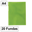 Carpeta Fundas Plus A4 20f Tras.verde