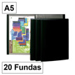 Carpeta Fundas Plus A5 20f Negro