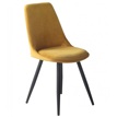 Silla Old Black, Metal, Terciopelo Amarillo Mostaza