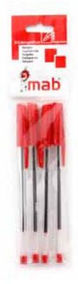 Bolígrafos Colorpo Transparente Mab Pack 4 Rojo