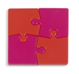 ímanes Puzzle Rojo Y Rosa 60x60x4mm