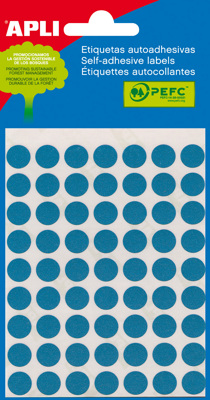 Etiquetas Autoadhesivas 34x67 mm Circulares Apli Azul