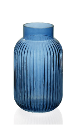 Florero Vidrio Shell Azul