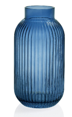 Florero Vidrio Shell Azul