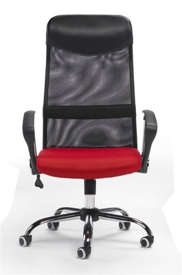 Cadeiras de Escritorio Executivas C/ Braços e Rodas Vermelho/preto Gino