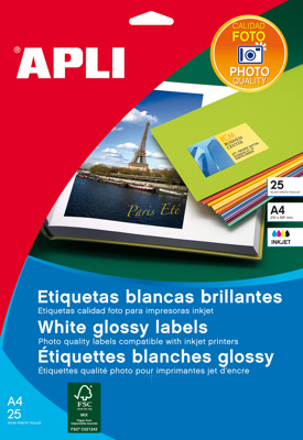 Etiquetas Autoadhesivas 88.9x127mm Calidad Glossy Apli 10 Hojas