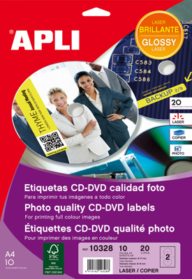 Etiquetas Cd-dvd Permanente para Láser Y Fotocopiadoras Ext ø 117 Int ø 18