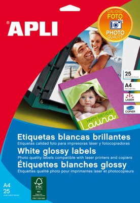 Etiquetas Calidad Glossy Apli 88.9x127mm 10 Hojas