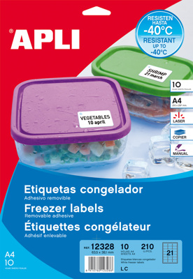 Etiquetas para Congelador Apli 63.5x38.1mm 10 Hojas