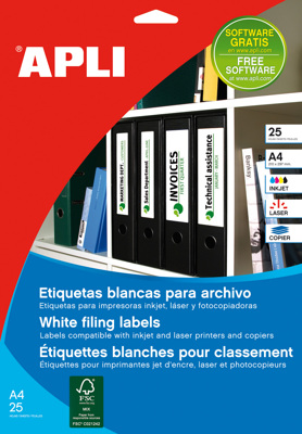 Etiquetas Autoadhesivas 190x38 mm Archivador 25 Hojas