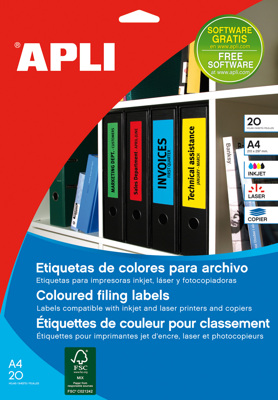 Etiquetas Autoadhesivas 190x61mm Archivador Rojo 20 Hojas