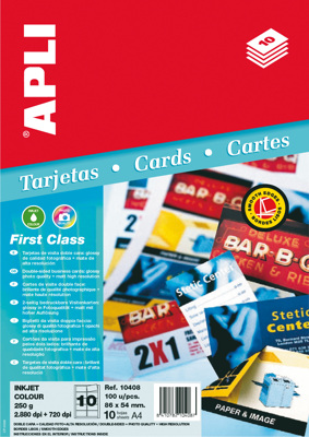 Tarjetas de Visita Apli Calidad Fotográfica Alta Resolución de 250 gr 86x54 mm