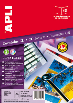 Carátula para Cd-dvd Apli Bordas Lisas Photos Brillantes Calidad Ext Int ø 121 ø 121