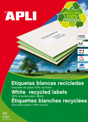 Etiquetas Autoadhesivas A4 210x297mm Recicladas 100 Hojas