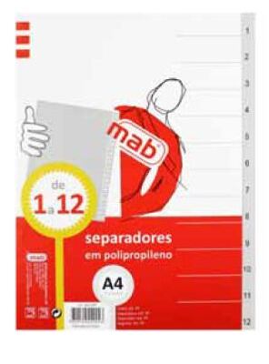 Separadores Numéricos A4 Pp 1 a 12