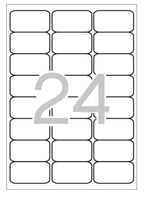 Etiquetas Autoadhesivas 64.6x33.8 mm Resistente a La Intempérie 20 Hojas