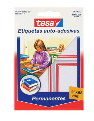 Etiquetas Autoadhesivas 41x65mm Tesa Con Borde Rojo