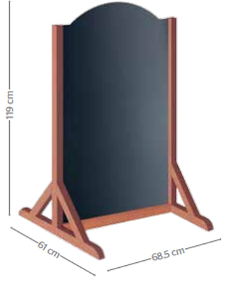 Pizarras Negro Menu Trípode 119x68.5x61cm