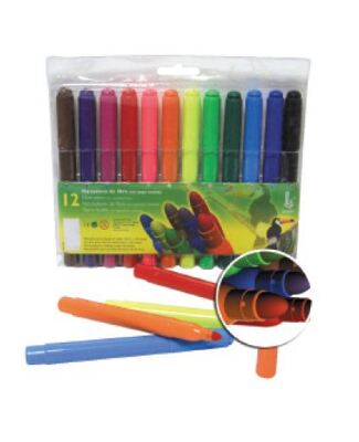 Rotulador Punta Larga 12 Colores 4Scholl