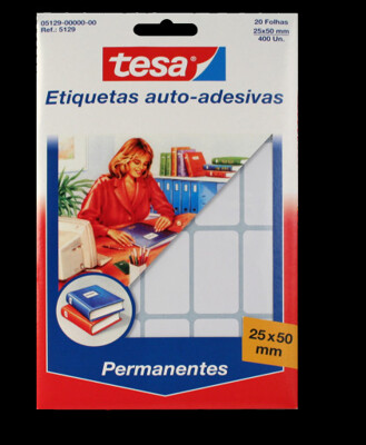 Etiquetas Autoadhesivas Permanentes 25x50mm Tesa