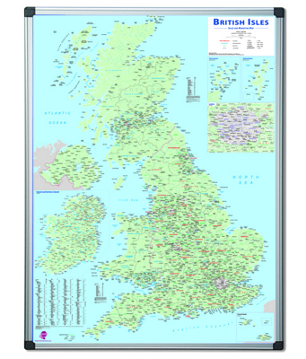 Junta de Planificación Magnética Mapa de Marketing Británico 90x120cm