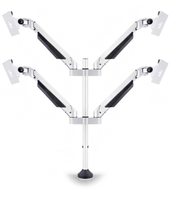 Soportes Monitor de Mesa 15 - 32" M Vesa Gas Lift Quad Blanco Multibrackets 4 Pantallas