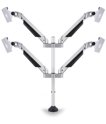 Soportes Monitor de Mesa 15 - 32" M Vesa Gas Lift Quad Prateado Multibrackets 4 Pantallas