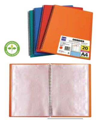 Portafolios Espiral A4 Naranja com 40 Bolsas Catálogo