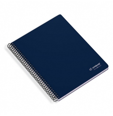 Cuaderno Espiral A5 Cuadriculadas 80 Hojas Azul Ambar