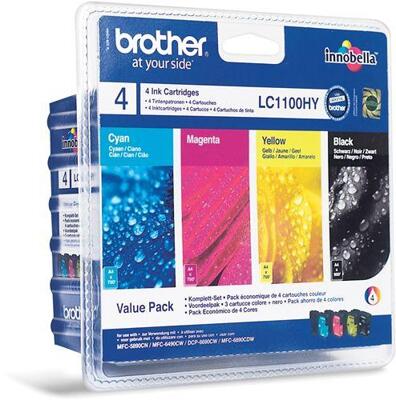 Cartucho de Tinta Brother Pack 4 Colores LC1100HYVALBP