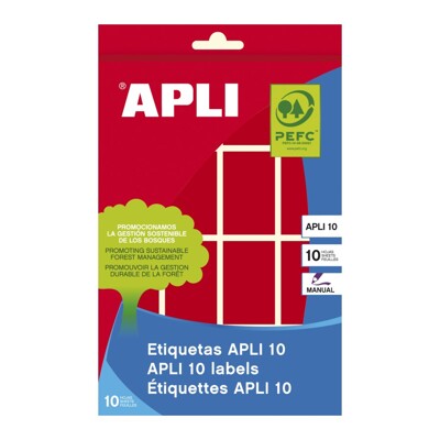 Etiquetas Autoadhesivas 25x40 mm Circulares Apli Rojo