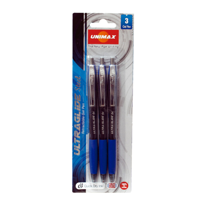 Boligrafo Unimax Ultragel Azul/bl.3ud