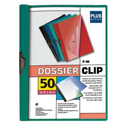 Dossier Plus A4 Pinza F-18 50h Verde